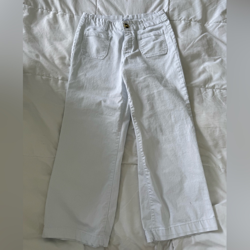 d. jeans White Wide-Leg Trousers